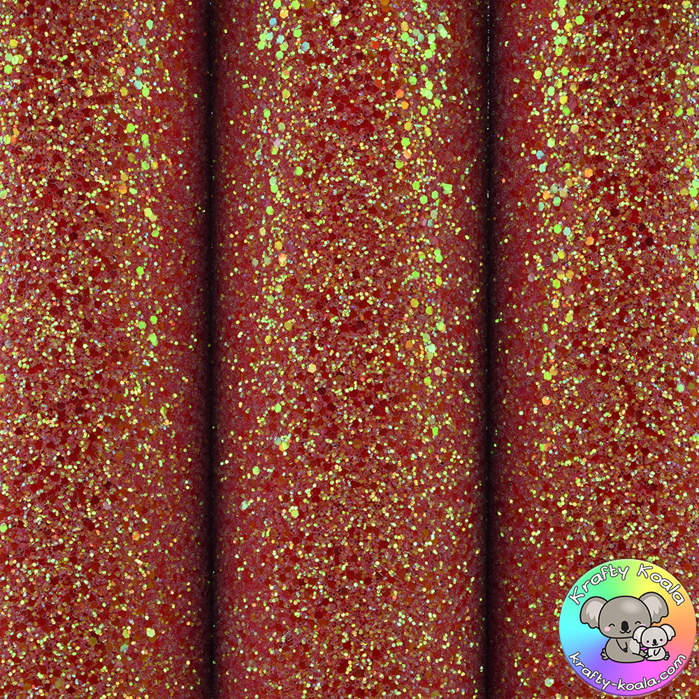 Frosted Red Ultra Chunky Glitter Fabric