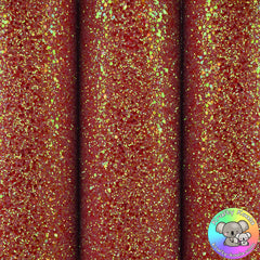 Frosted Red Ultra Chunky Glitter Fabric