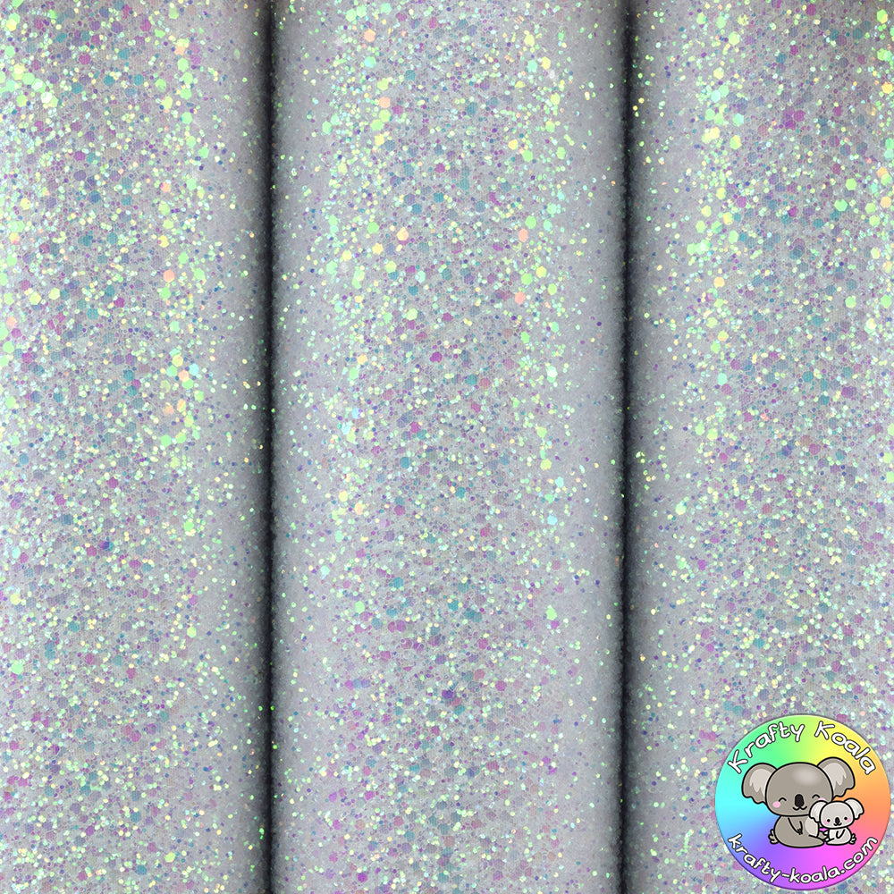 Frosted White Ultra Chunky Glitter Fabric