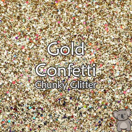 Gold Confetti Chunky Glitter Fabric