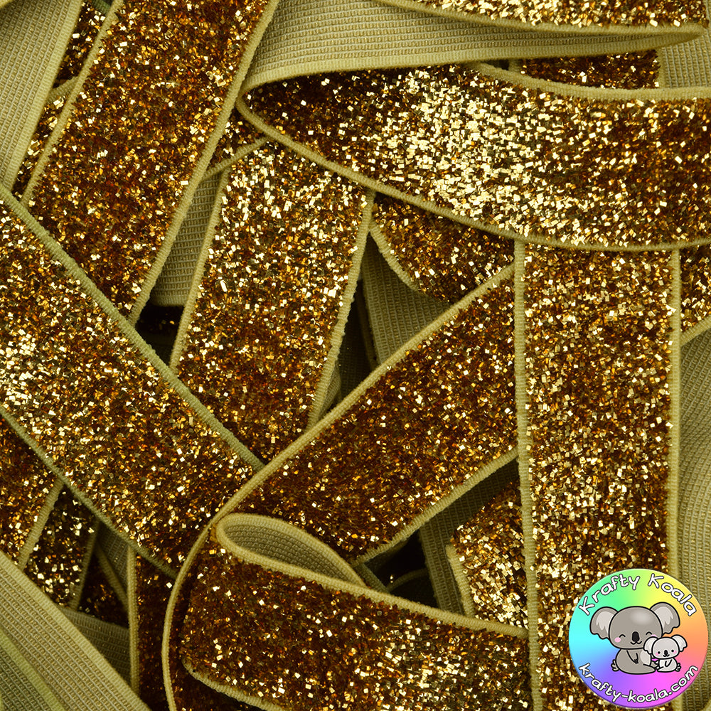 Gold Glitter Elastic