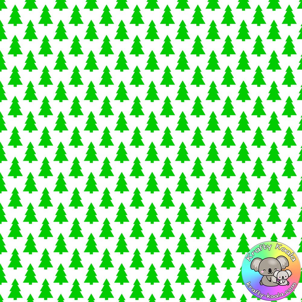 Green Christmas Trees Fabric