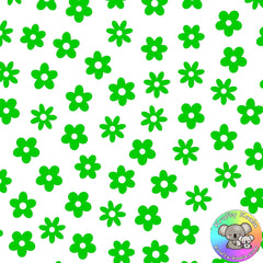 Green Flowers Fabric