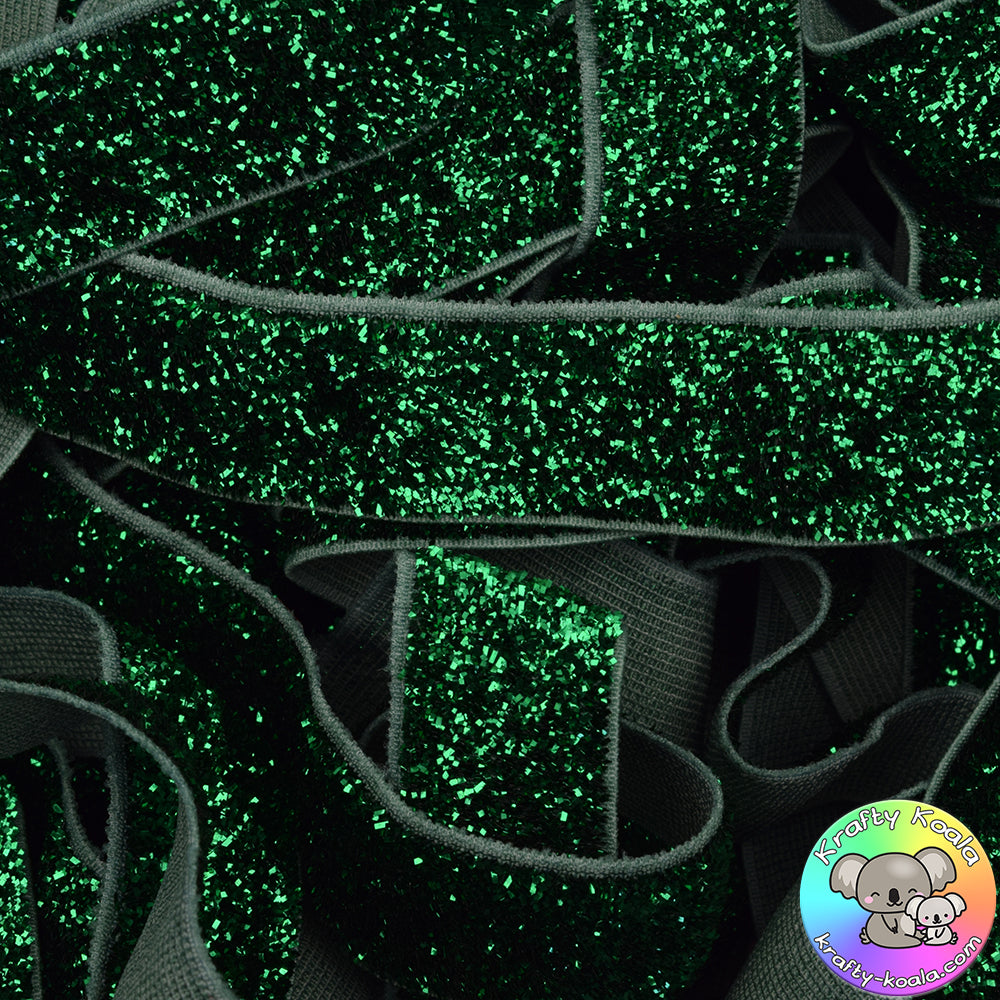 Green Glitter Elastic