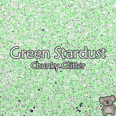 Green Stardust Chunky Glitter Fabric