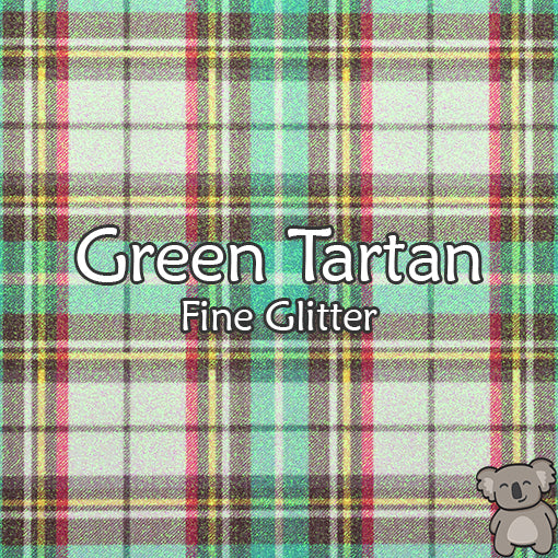 Green Tartan Fine Glitter Fabric