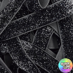 Gunmetal Grey Glitter Elastic