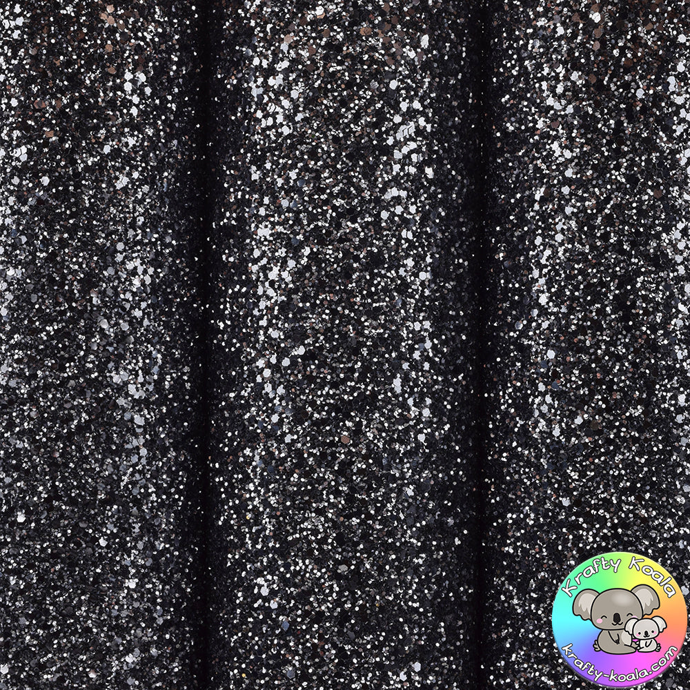 Gunmetal Grey Ultra Chunky Glitter Fabric