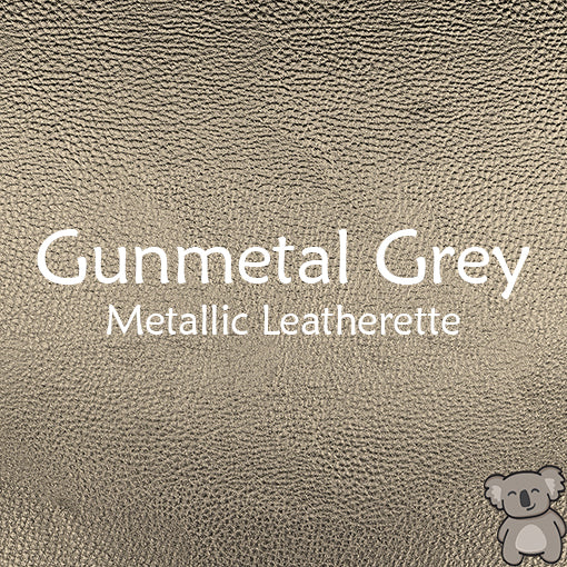 Gunmetal Grey Metallic Leatherette