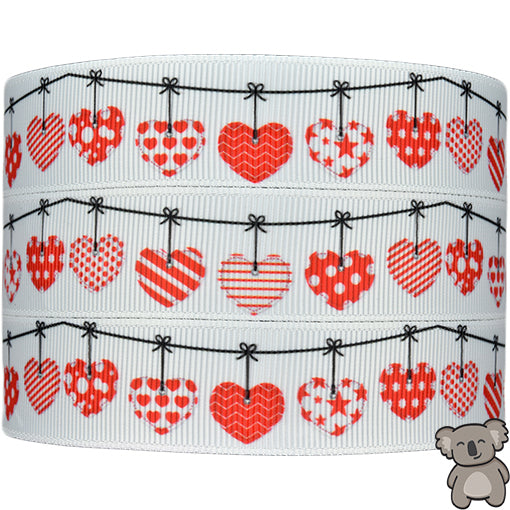 Hearts 7th Design - Patterned Grosgrain Ribbon