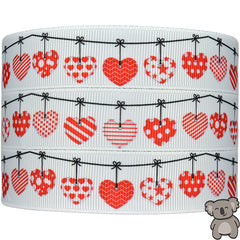 Hearts 7th Design - Patterned Grosgrain Ribbon