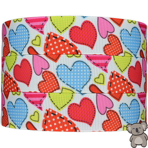 Hearts 9th Design - Patterned Grosgrain Ribbon