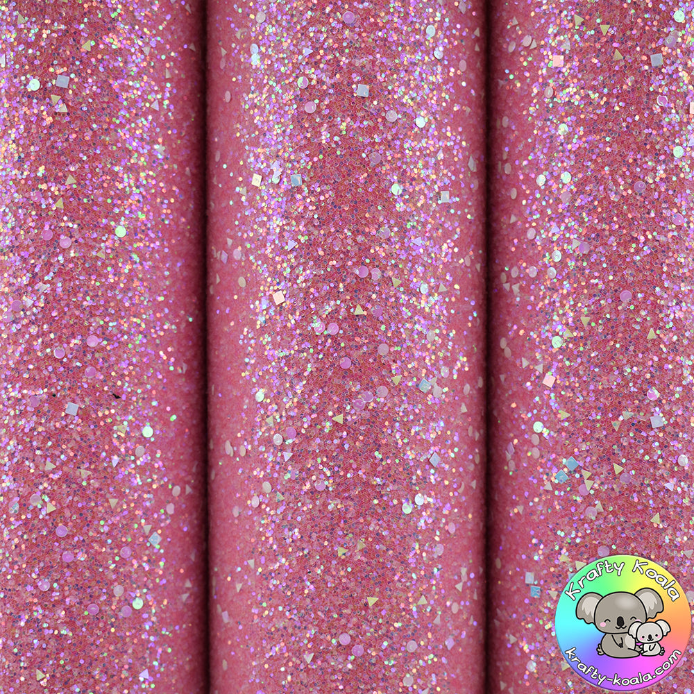 Hot Pink Gemstones Chunky Glitter Fabric