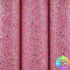 Hot Pink Glow In The Dark Chunky Glitter Fabric