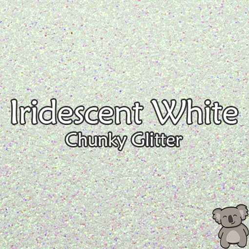 Iridescent White Chunky Glitter Fabric