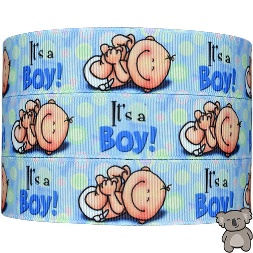 It's A Boy - Patterned Grosgrain Ribbon