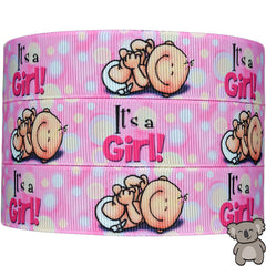 It's A Girl - Patterned Grosgrain Ribbon