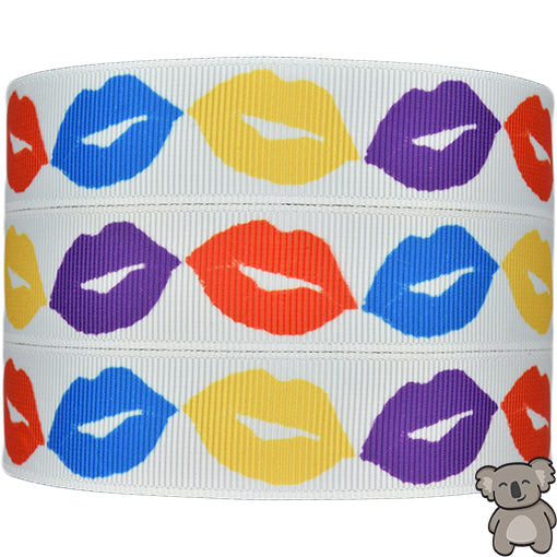 Kisses 2nd Design - Patterned Grosgrain Ribbon