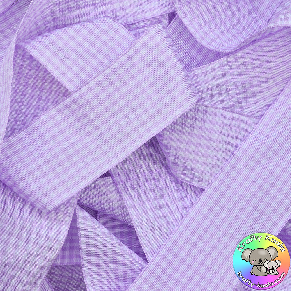 Lilac Gingham Ribbon