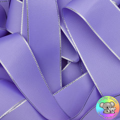 Lilac Silver Edged Grosgrain Ribbon