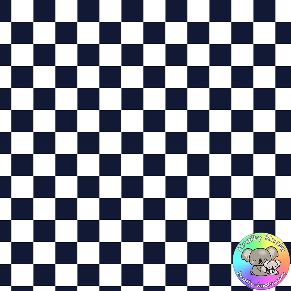 Navy Blue Checkerboard Fabric