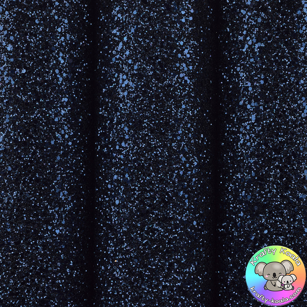 Navy Blue Ultra Chunky Glitter Fabric