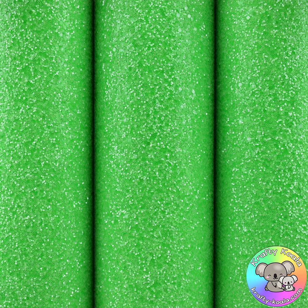 Neon Green Ultra Chunky Glitter Fabric