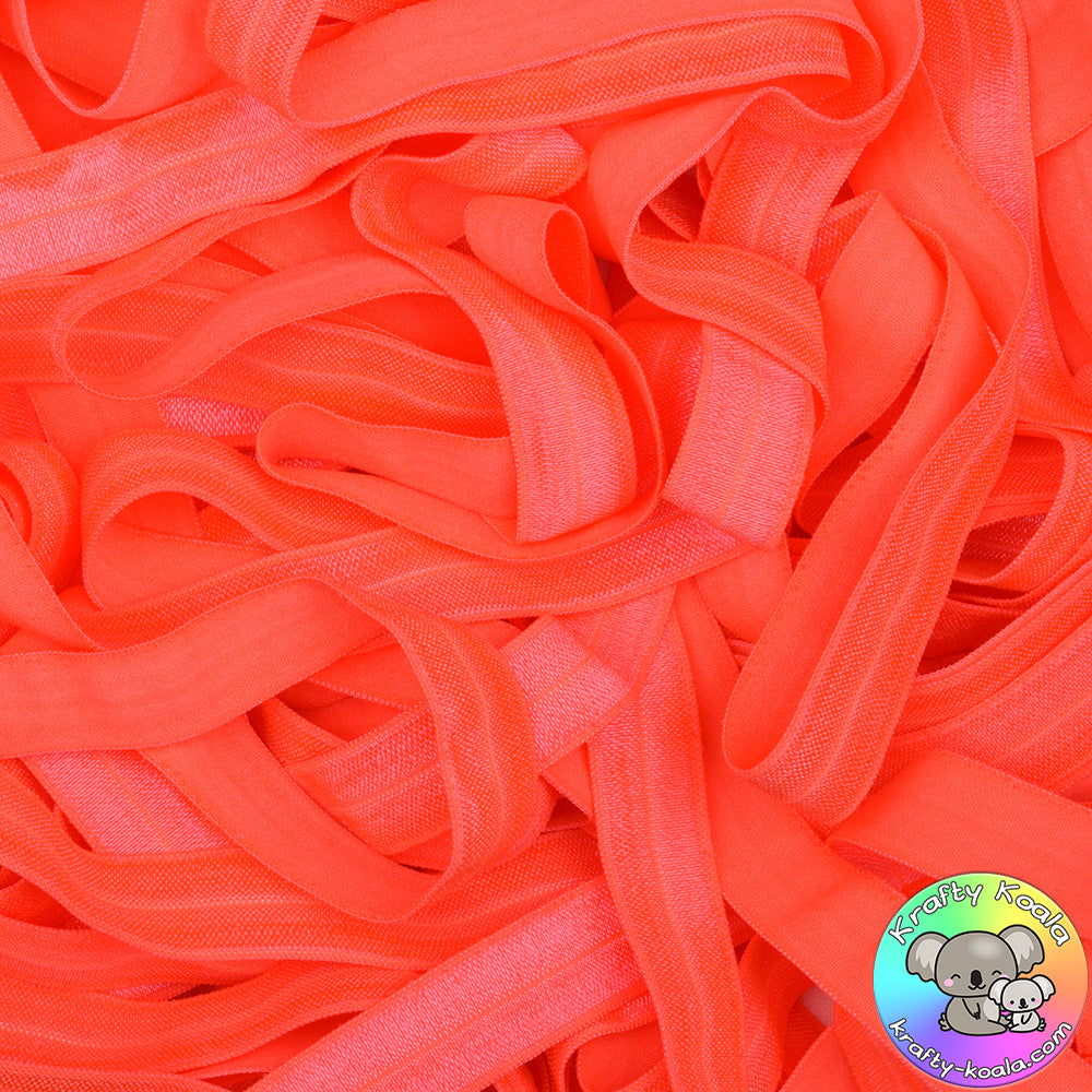 Neon Orange Fold Over Elastic