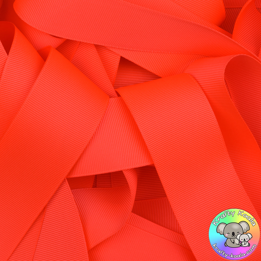 Neon Orange Grosgrain Ribbon