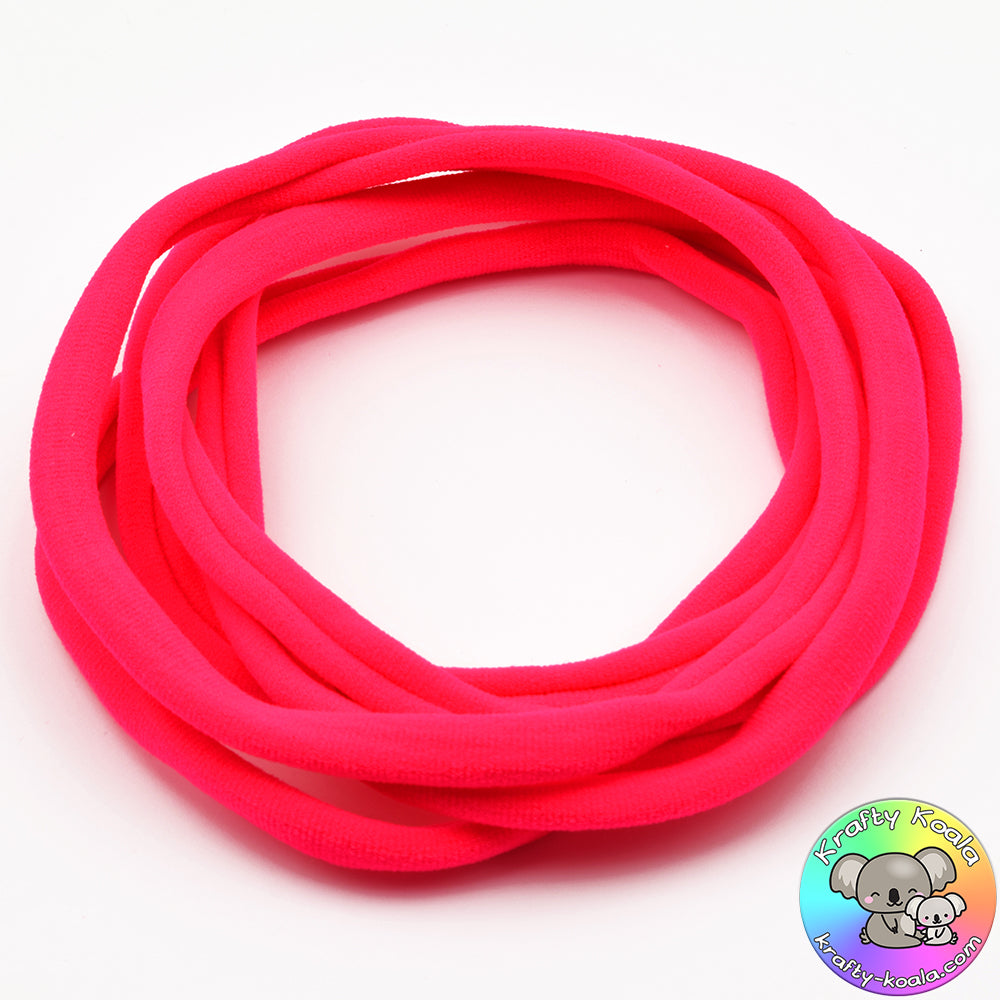 Neon Pink Nylon Headbands