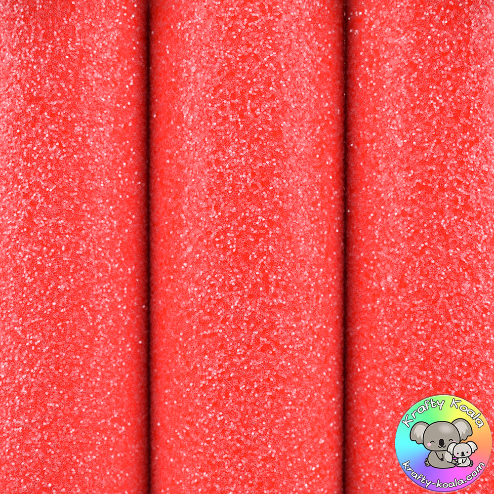 Neon Red Ultra Chunky Glitter Fabric