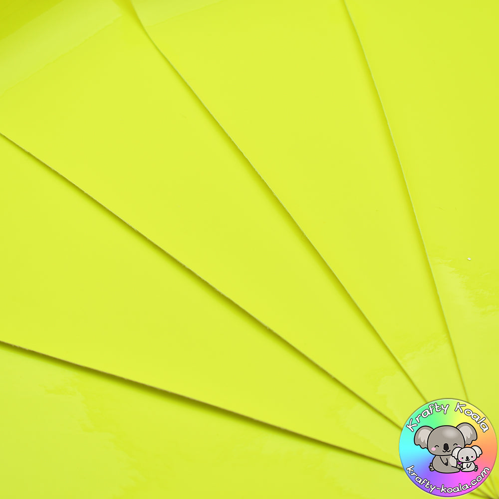 Neon Yellow Smooth Leatherette