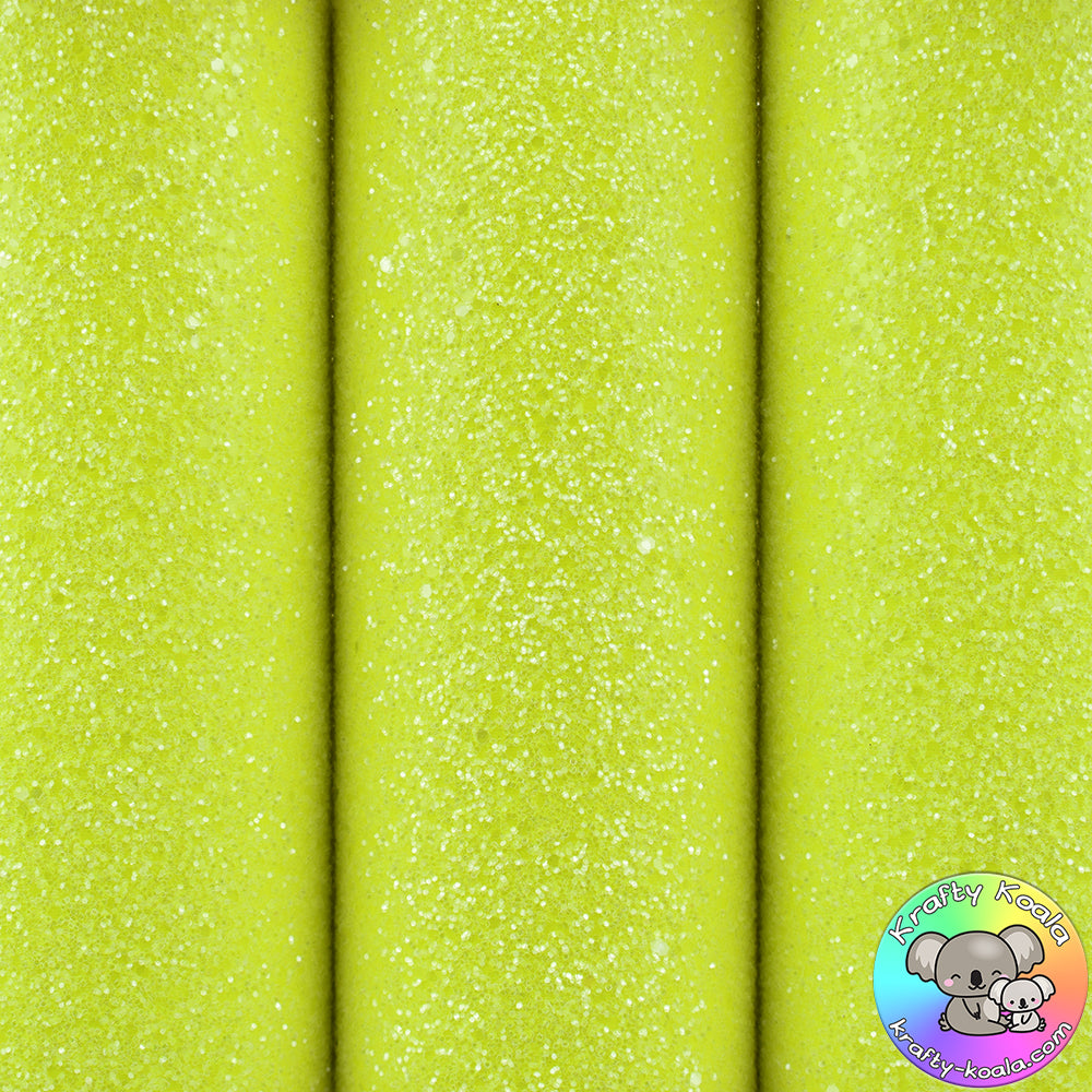 Neon Yellow Ultra Chunky Glitter Fabric