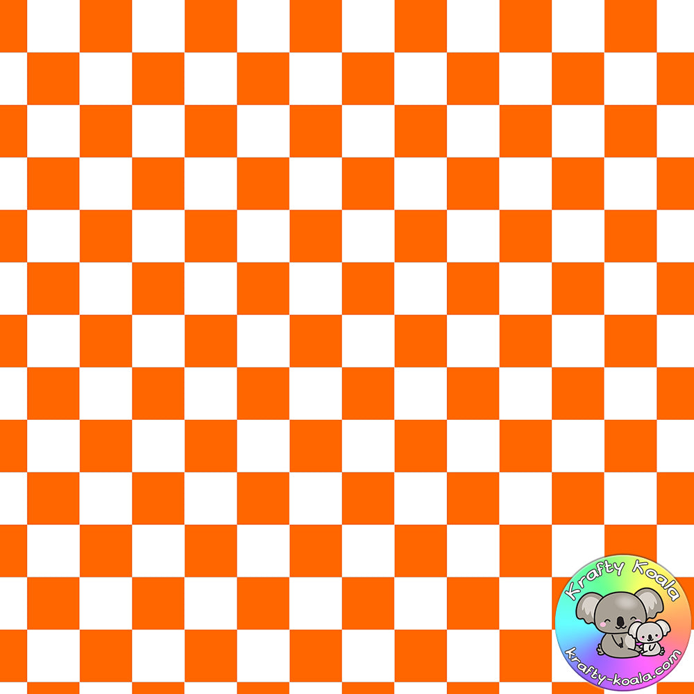 Orange Checkerboard Fabric