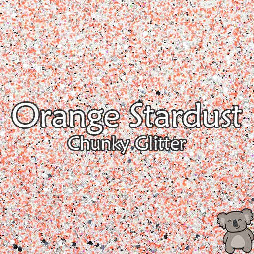 Orange Stardust Chunky Glitter Fabric