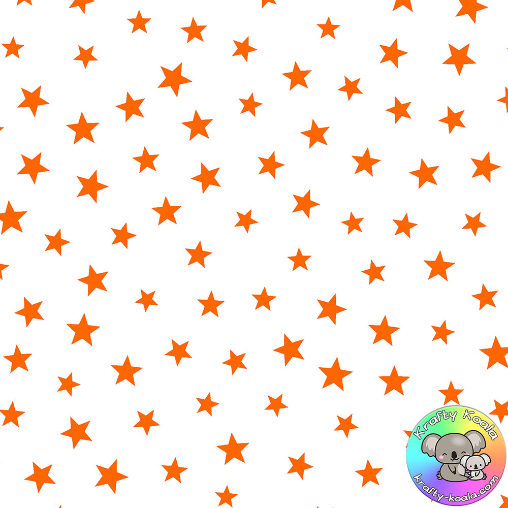 Orange Stars Fabric