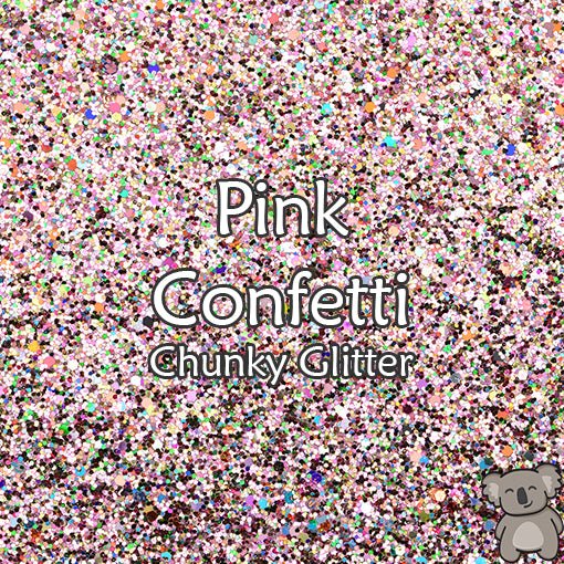 Pink Confetti Chunky Glitter Fabric