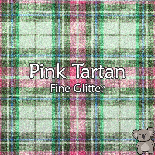 Pink Tartan Fine Glitter Fabric