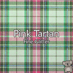 Pink Tartan Fine Glitter Fabric