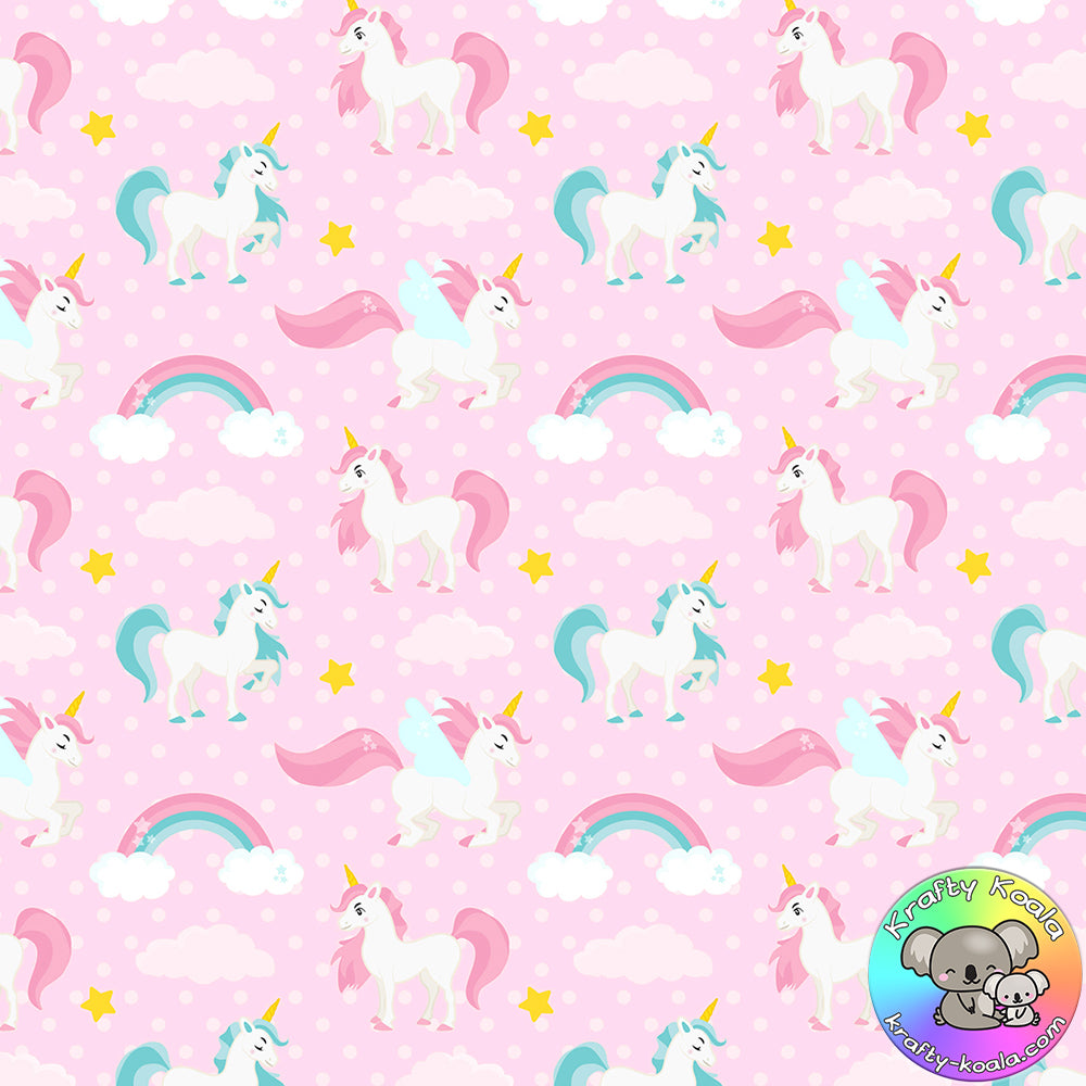 Pink Unicorns Fabric 2