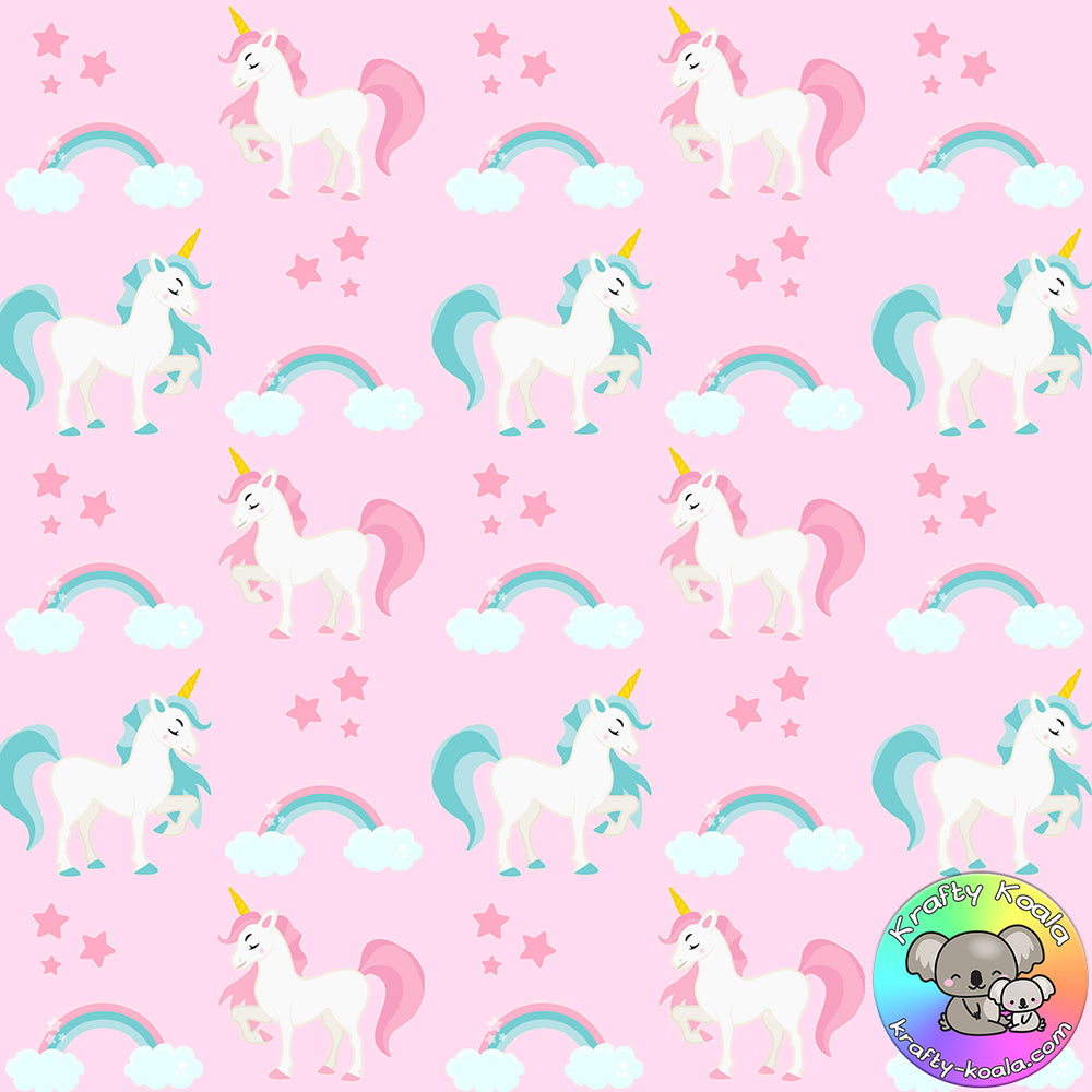 Pink Unicorns Fabric