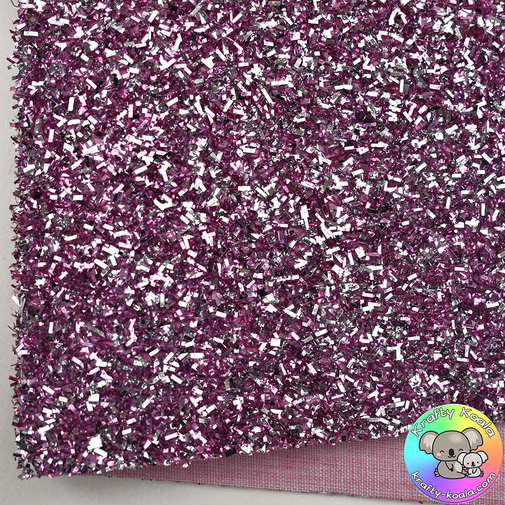 Pink & Silver Tinsel Fabric