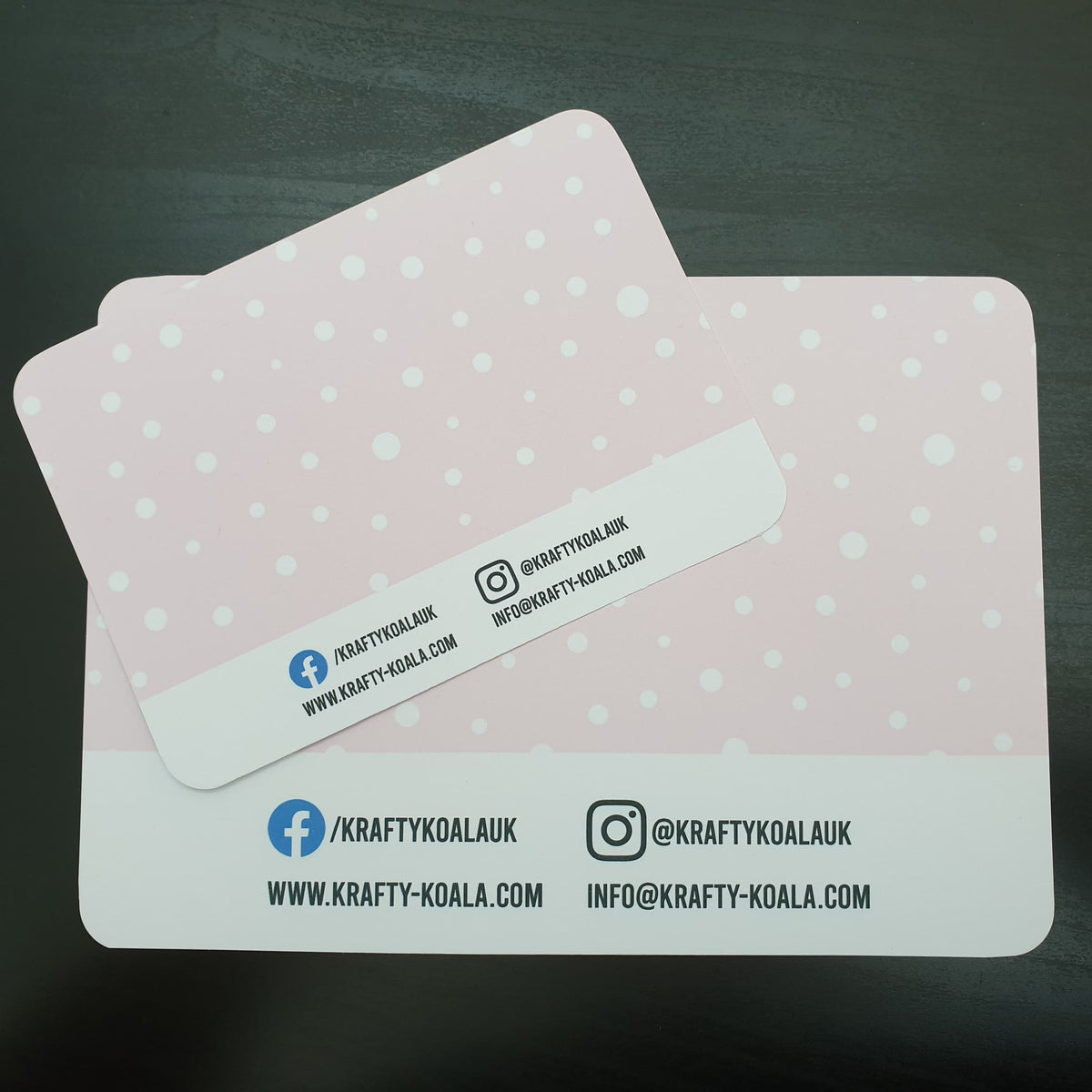 Pink Polkadot Display Cards