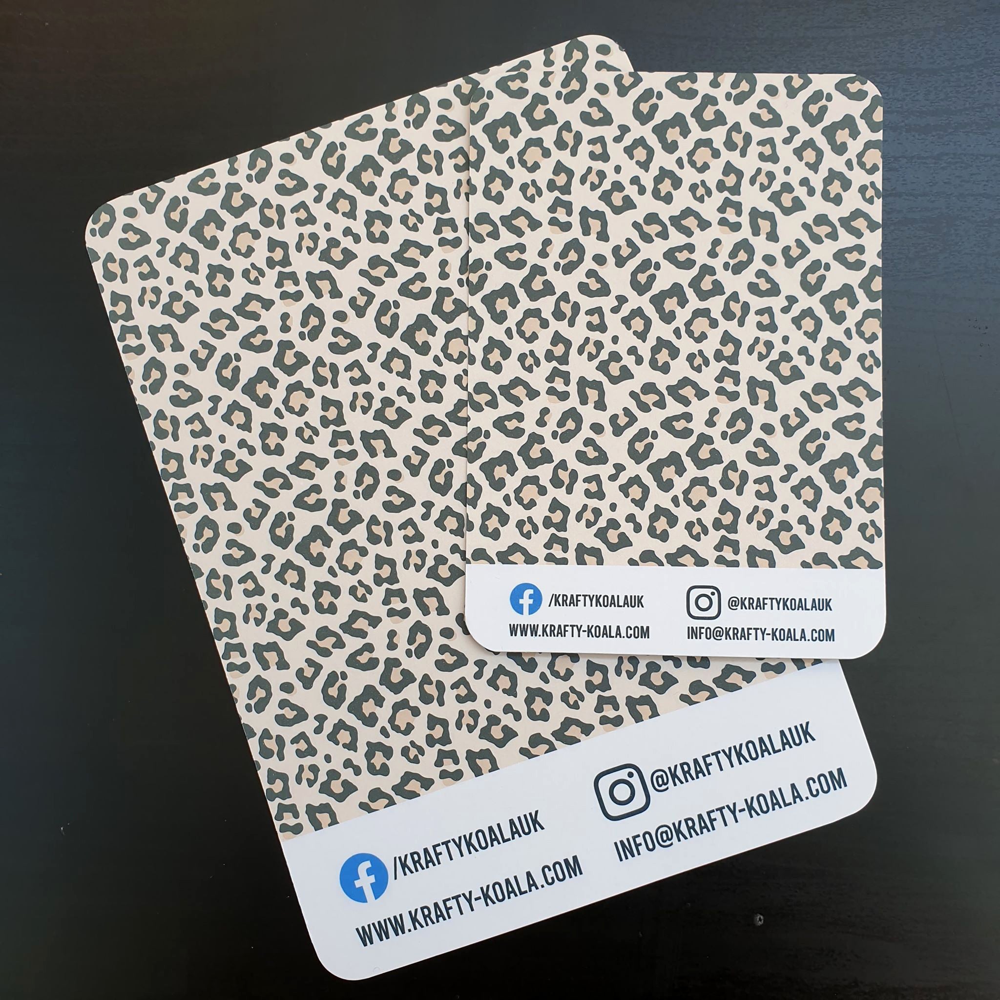 Portrait Leopard Print Display Cards