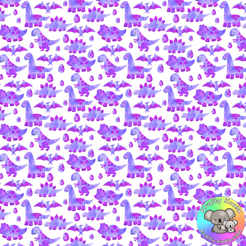 Purple Dinosaurs Fabric