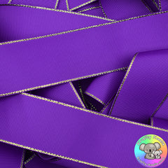 Purple Gold Edged Grosgrain Ribbon