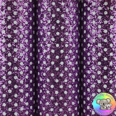 Purple Polka Dot Chunky Glitter Fabric