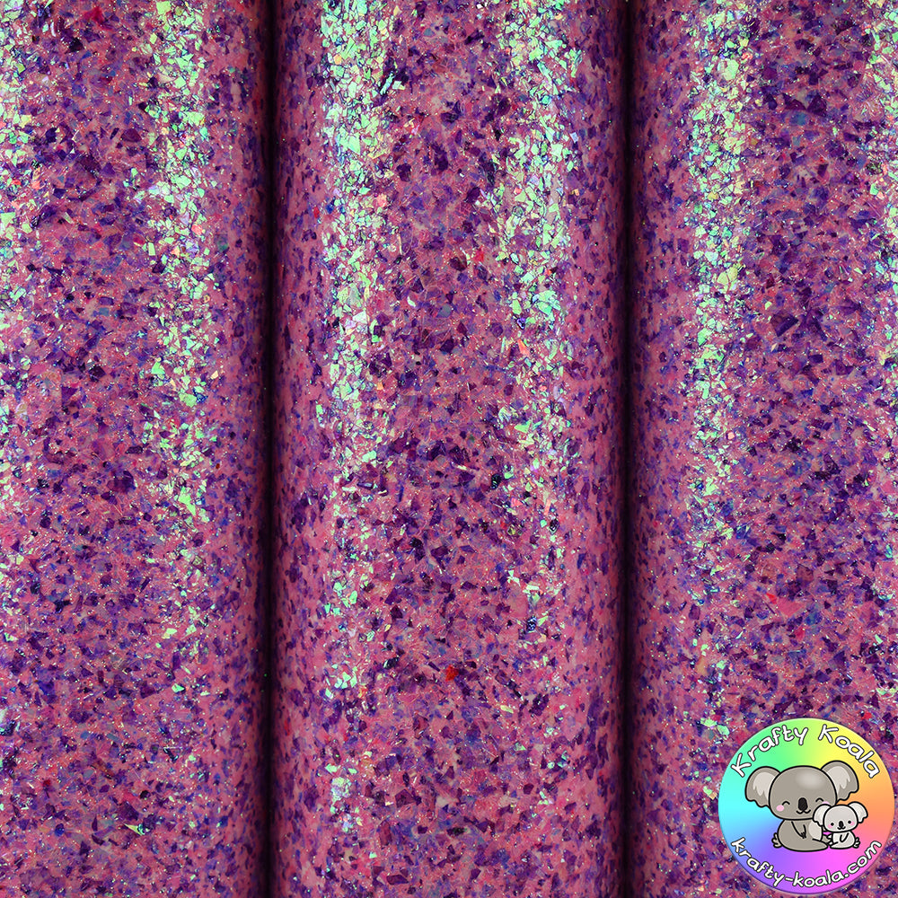 Purple Stained Glass Glitter Fabric