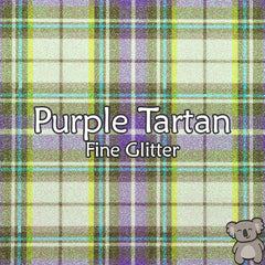 Purple Tartan Fine Glitter Fabric