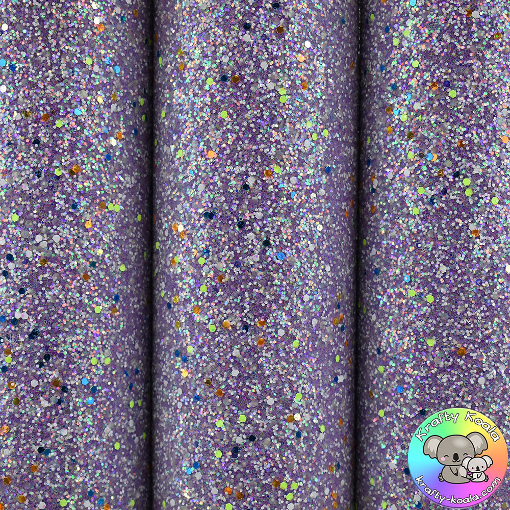 Purple Glow In The Dark Chunky Glitter Fabric